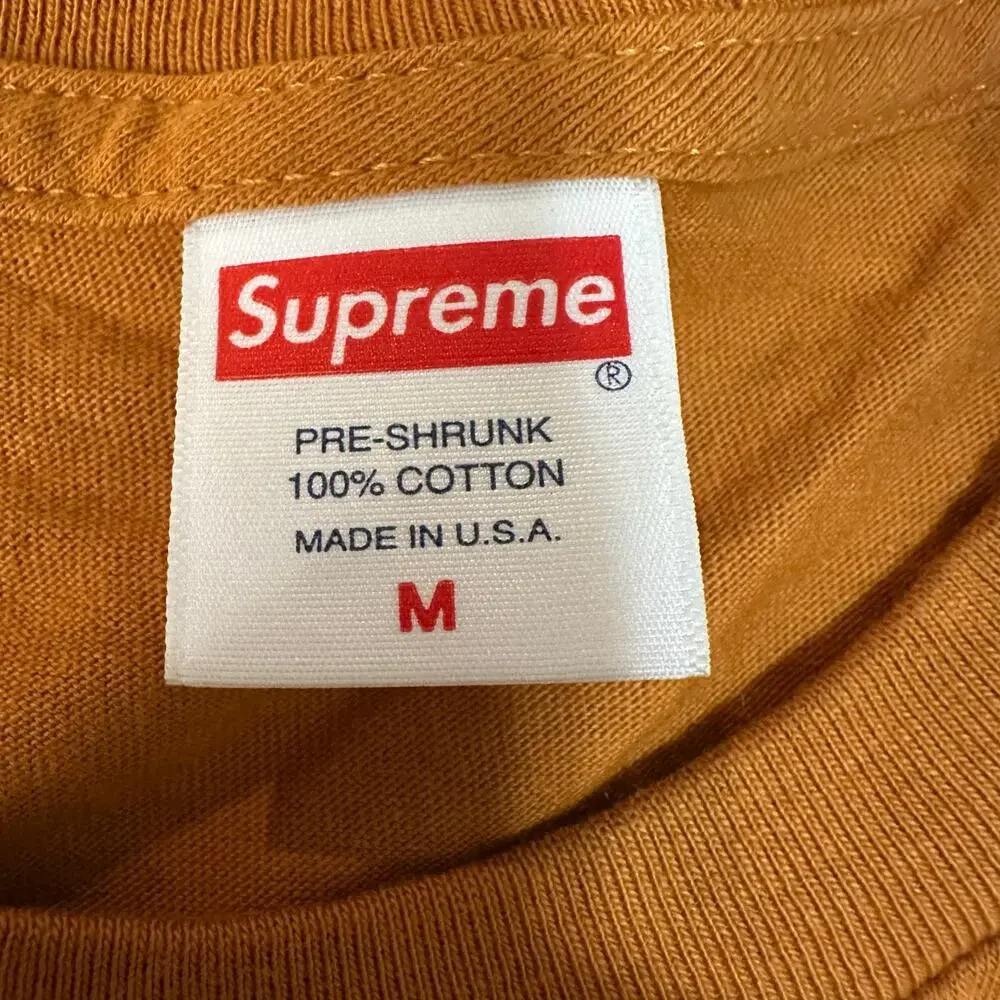SUPREME Men's Black Cat Tee Size M In Burnt Orange - Picture 7 of 8